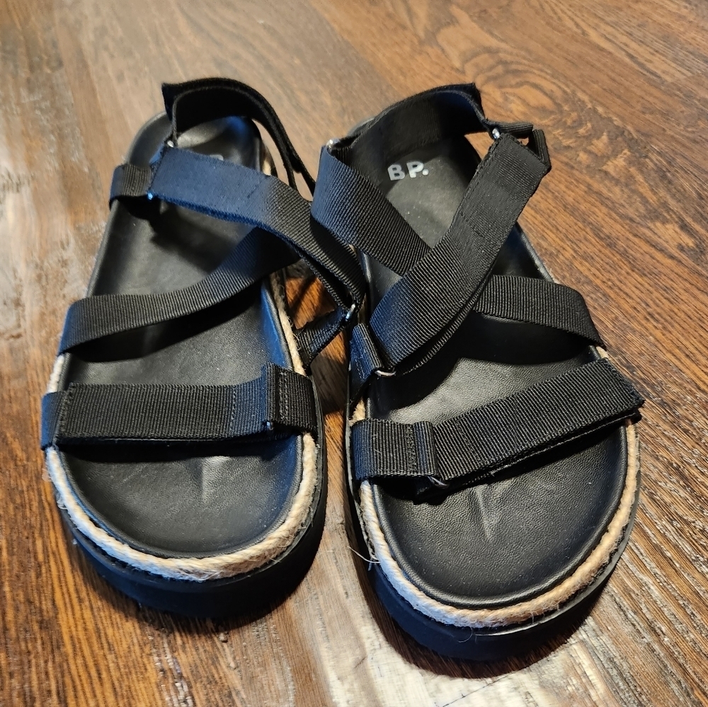 BP Gage Strappy Platform Sandals Women’s Size US 9 Black - Picture 4 of 4
